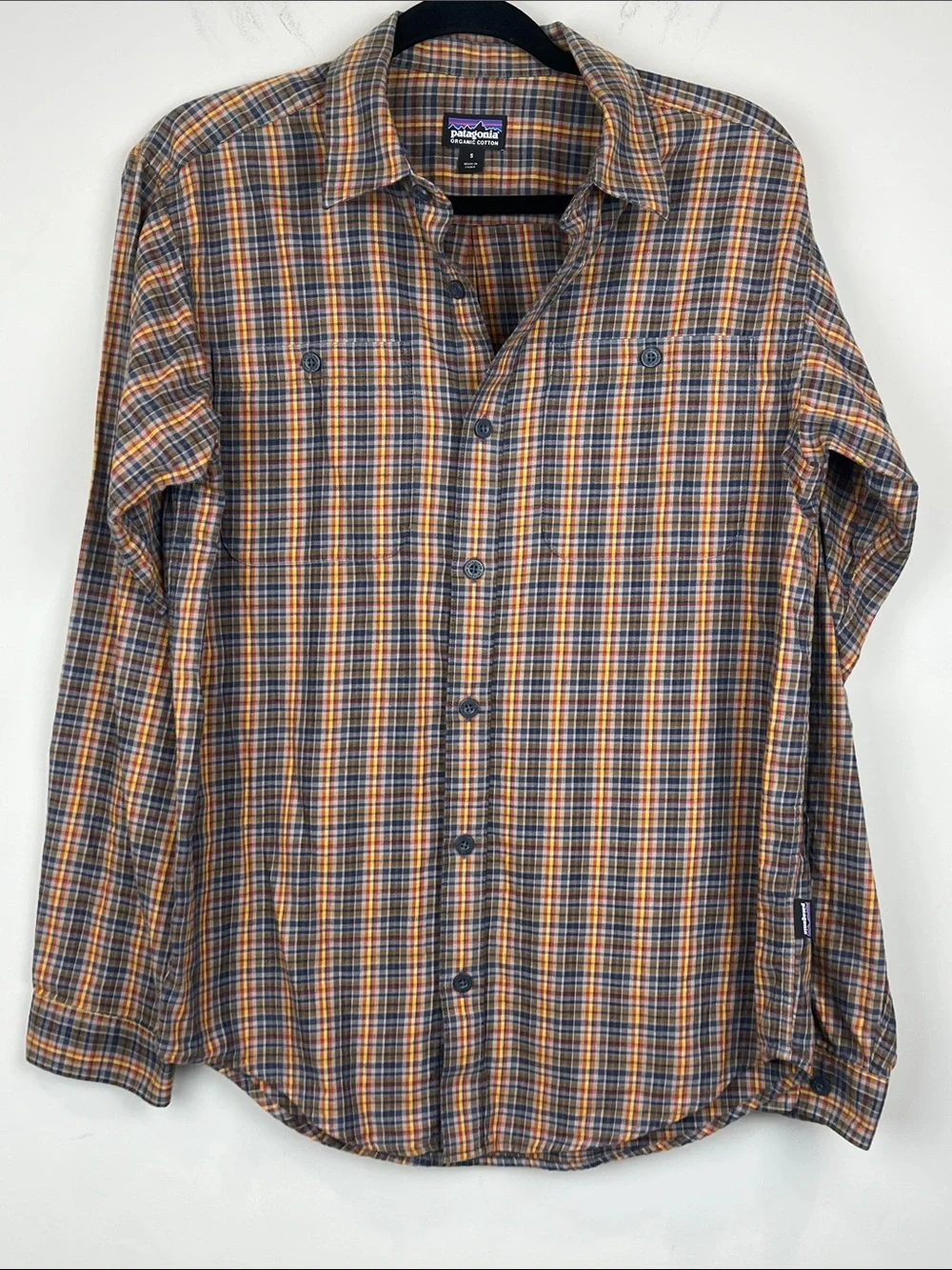 Patagonia Organic Pima Cotton Long-Sleeve Plaid Button-Down Shirt Men's Small